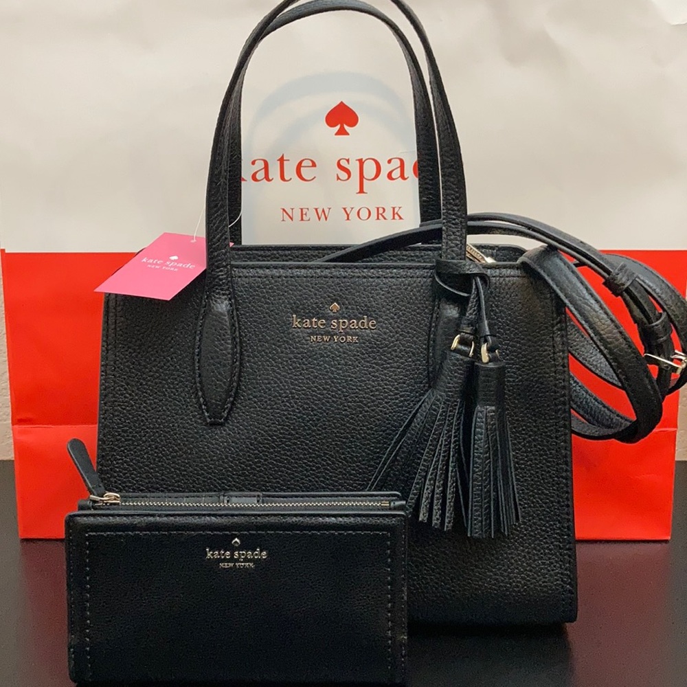 BUNDLE!NWT KATE SPADE Black Rowe Satchel w/ Wallet